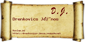 Drenkovics János névjegykártya